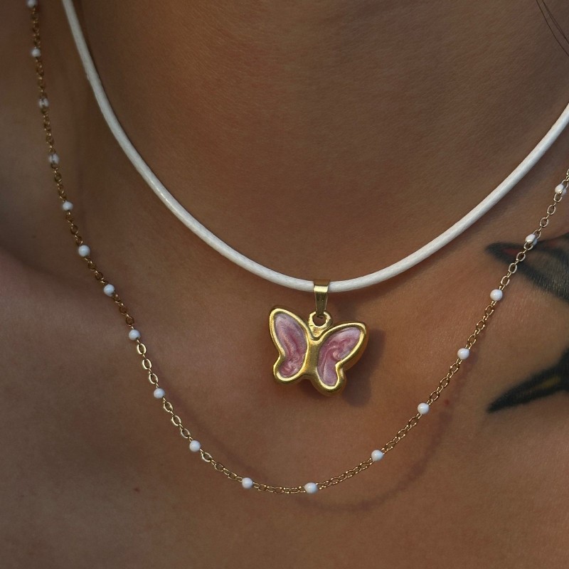 Butterfly Necklace Color Oil Necklace Pendant Butterfly Necklace Color Oil Necklace Pendant