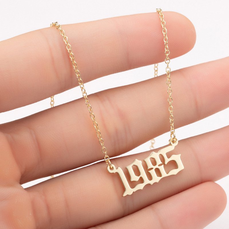 Special Date Year Number Necklace Special Date Year Number Necklace