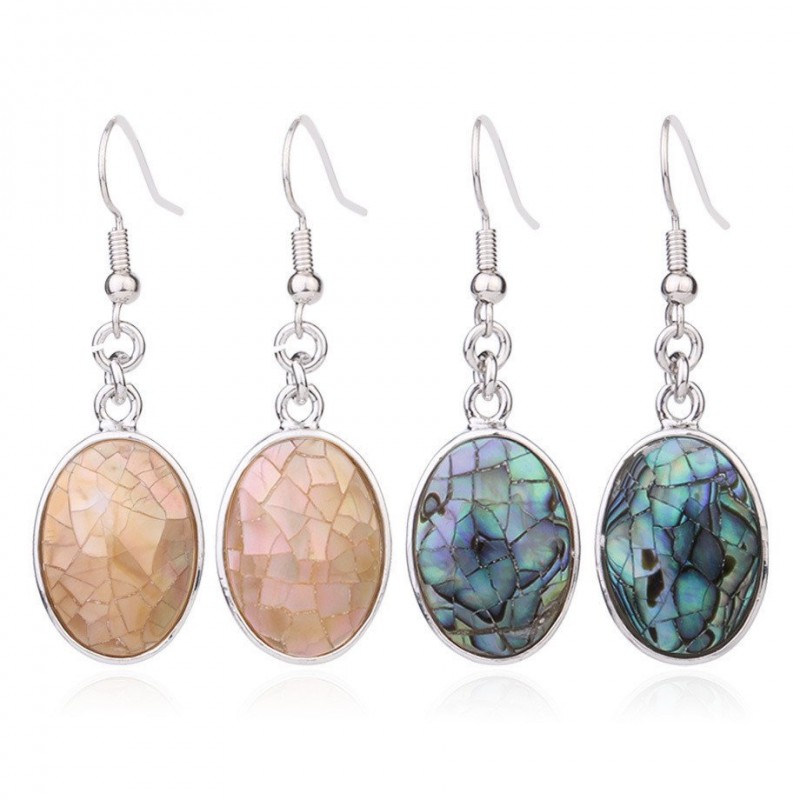 Creative Wild Natural Shell Earrings Ova...