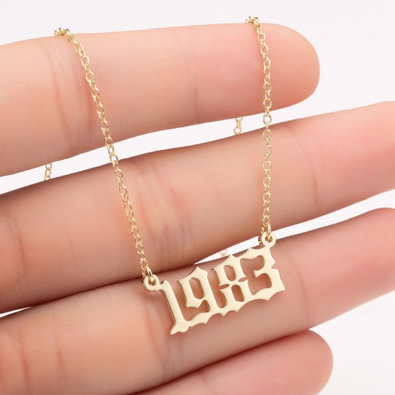 Special Date Year Number Necklace Special Date Year Number Necklace