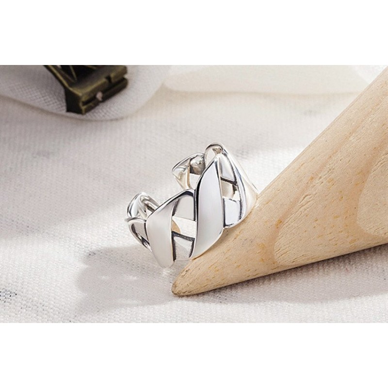 Woven Ring Glossy Wide Face XX Ring Ring