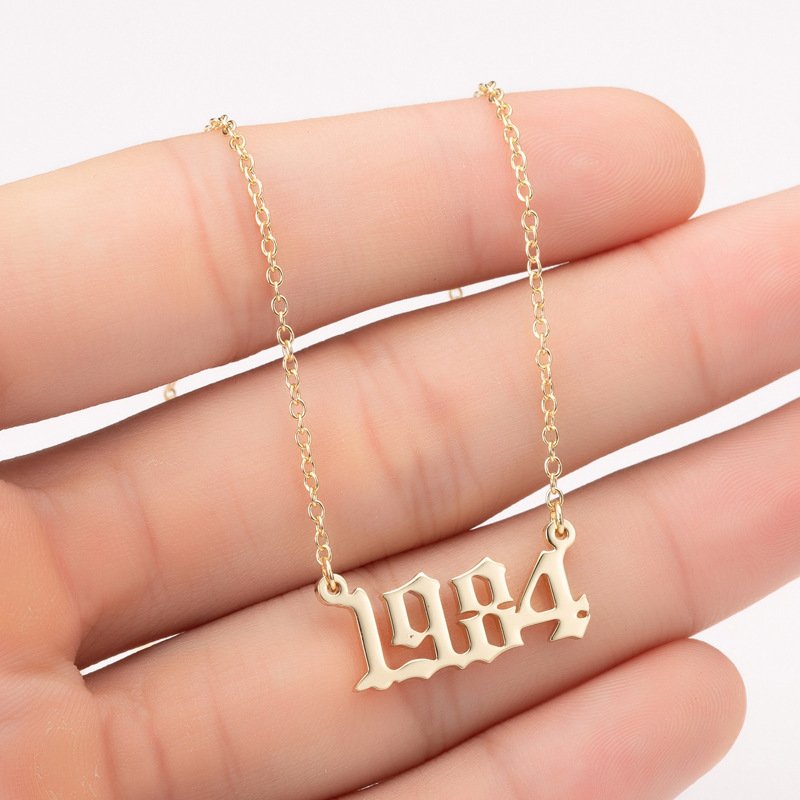Special Date Year Number Necklace Special Date Year Number Necklace