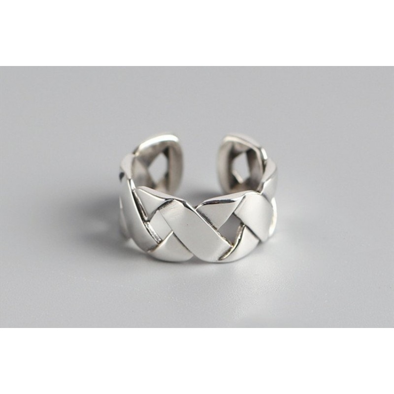 Woven Ring Glossy Wide Face XX Ring Ring