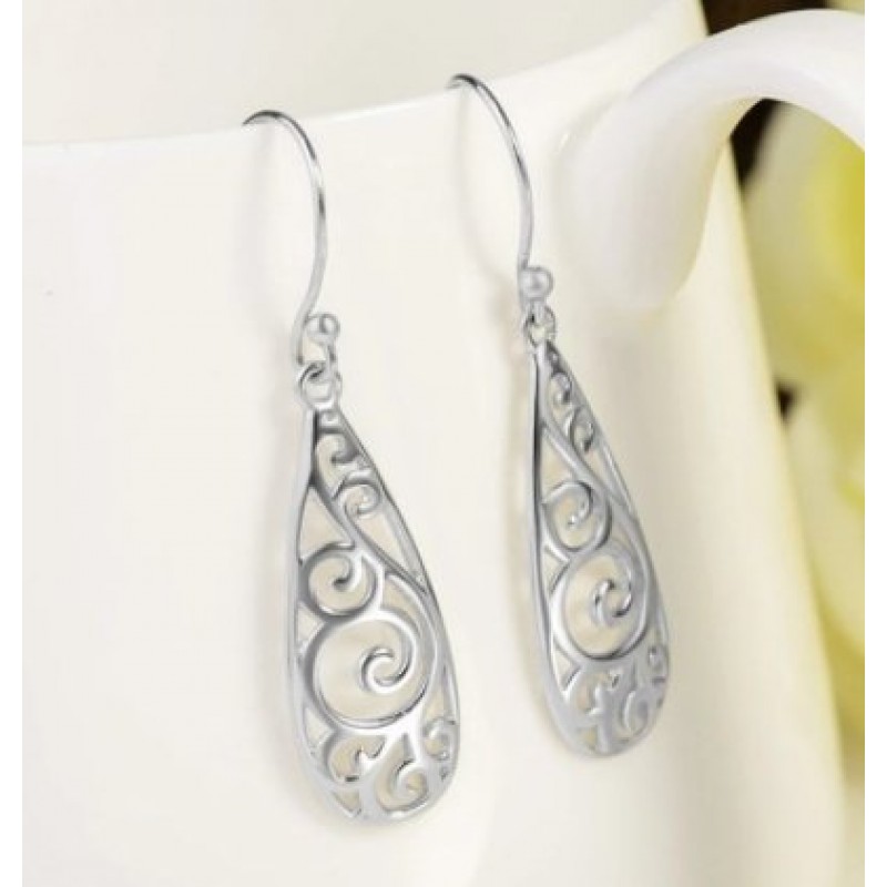 White Stud Earrings, Carved Earrings, Earrings