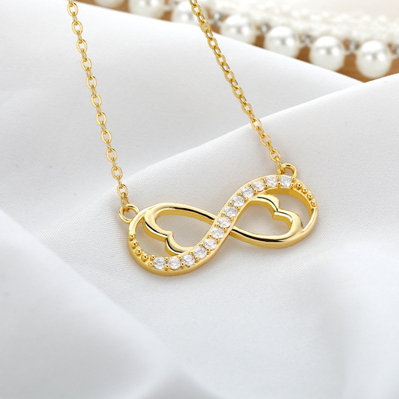 Women's Necklace 8-character Love Necklace Unlimited Love Heart Necklace Women's Necklace 8-character Love Necklace Unlimited Love Heart Necklace