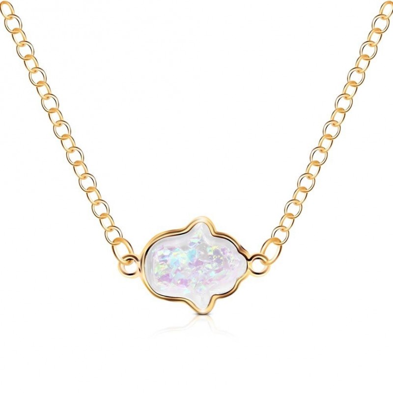Necklace Magic Color Resin Palm Pendant Necklace Aobao Palm Necklace Clavicle Chain