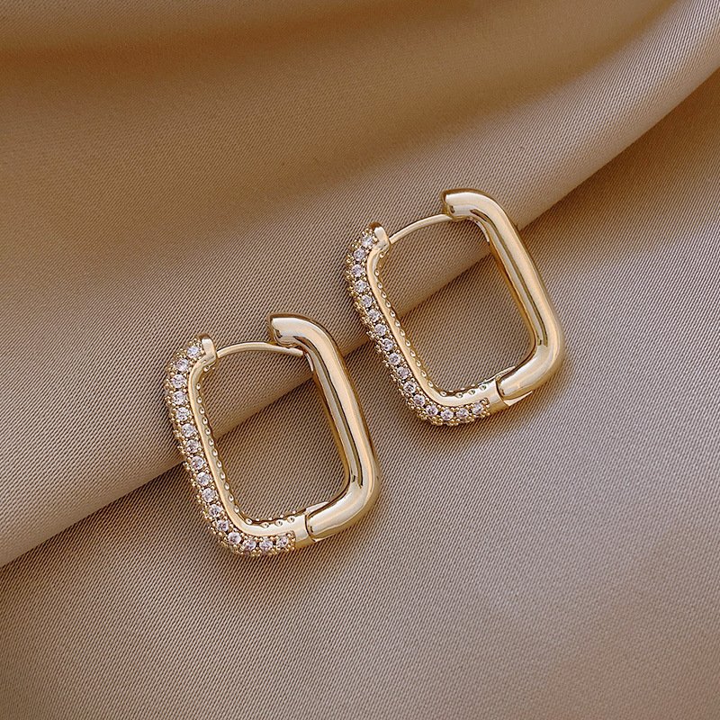 Geometric Square Earrings Zircon Earring...