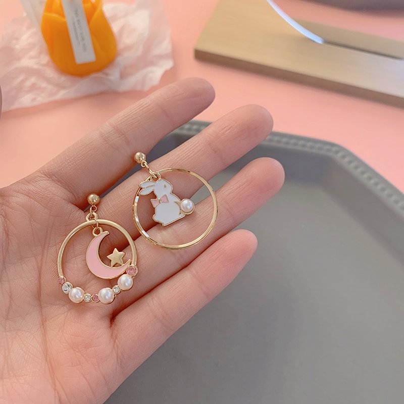 Silver Needle Earrings, Pearl Earrings, Sweet Earrings For Girls Silver Needle Earrings, Pearl Earrings, Sweet Earrings For Girls