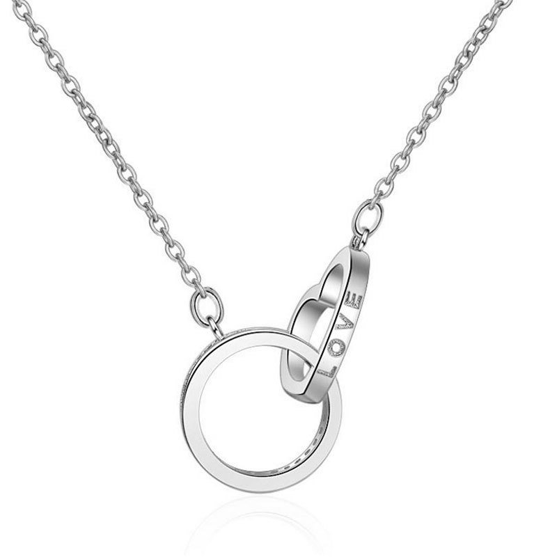 Necklace Two Ring Fashion Diamond Necklace Necklace Two Ring Fashion Diamond Necklace