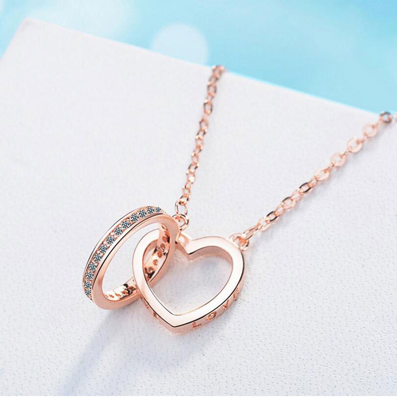 Necklace Two Ring Fashion Diamond Neckla...