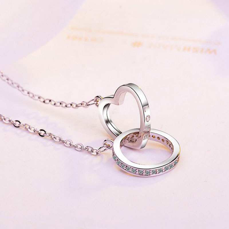 Necklace Two Ring Fashion Diamond Necklace Necklace Two Ring Fashion Diamond Necklace