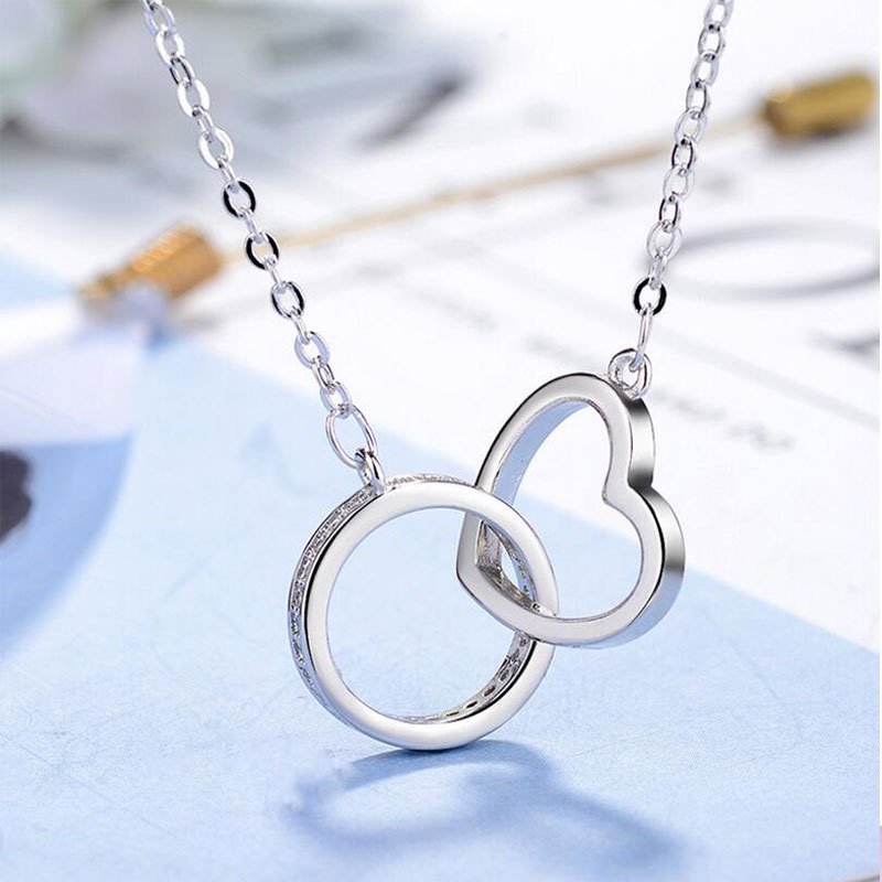 Necklace Two Ring Fashion Diamond Necklace Necklace Two Ring Fashion Diamond Necklace