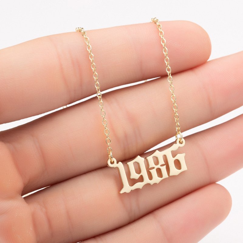 Special Date Year Number Necklace Special Date Year Number Necklace
