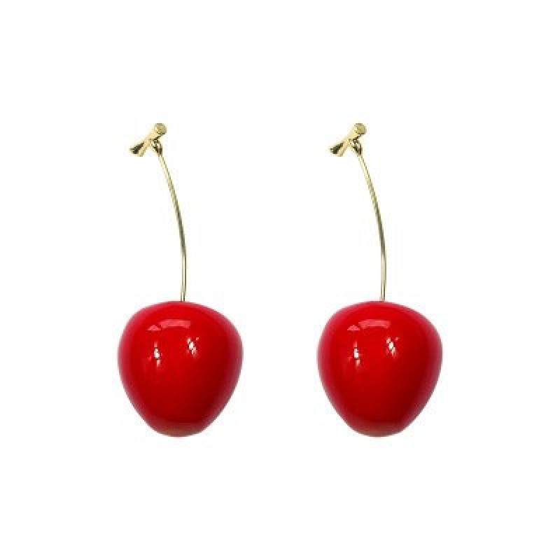 Red cherry earrings fruit drop earrings ...