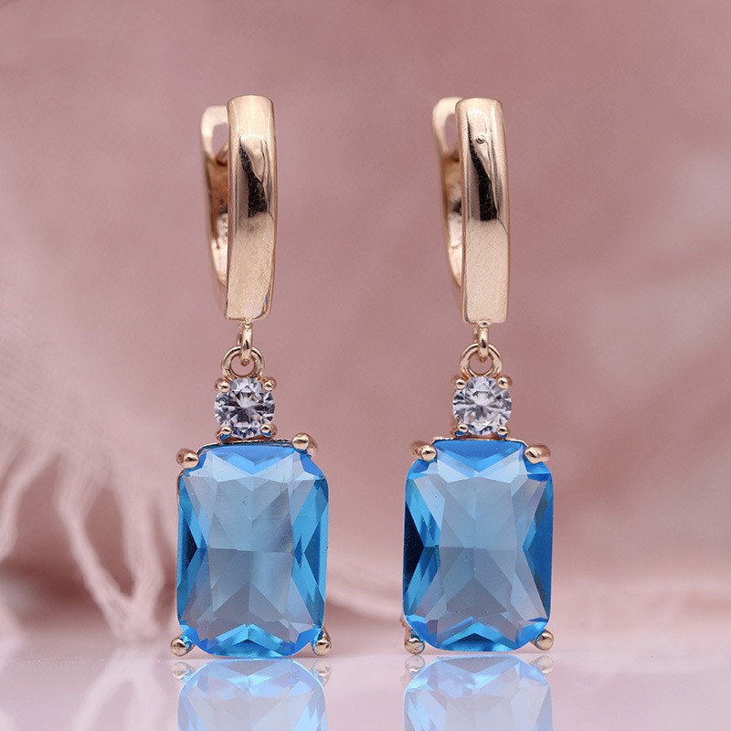 Square Long Earrings Women Natural Zirconium Earrings Earrings Square Long Earrings Women Natural Zirconium Earrings Earrings