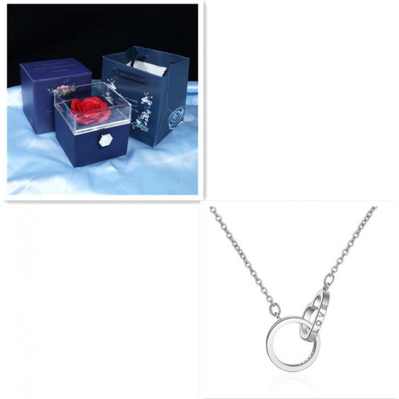 Necklace Two Ring Fashion Diamond Necklace Necklace Two Ring Fashion Diamond Necklace