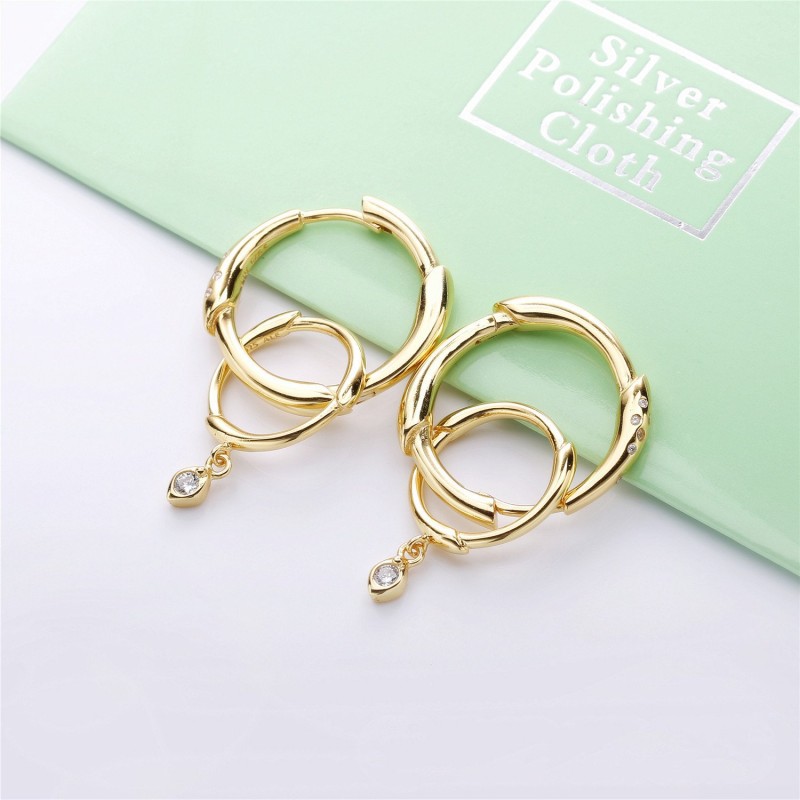 Flower branch earrings hook earrings
