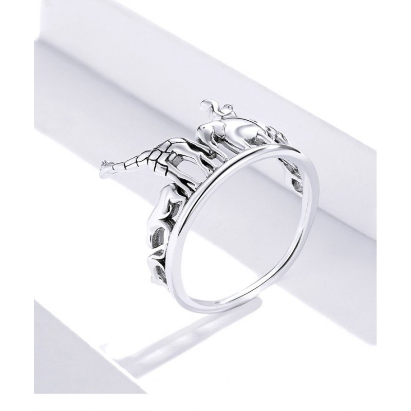 Giraffe Elephant Ring Silver Ring Giraffe Elephant Ring Silver Ring