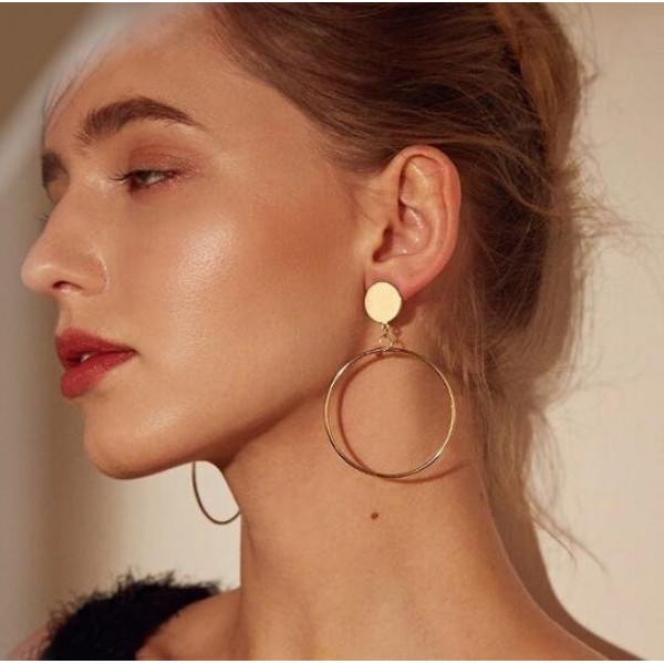 Simple Style Temperament Earrings Japanese And Korean Large Circle Earrings Earrings Earrings Earrings Women