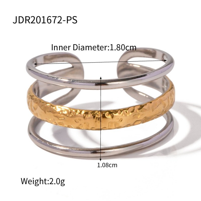 Stainless Steel Ring No Pigment Ring Three-layer Ring