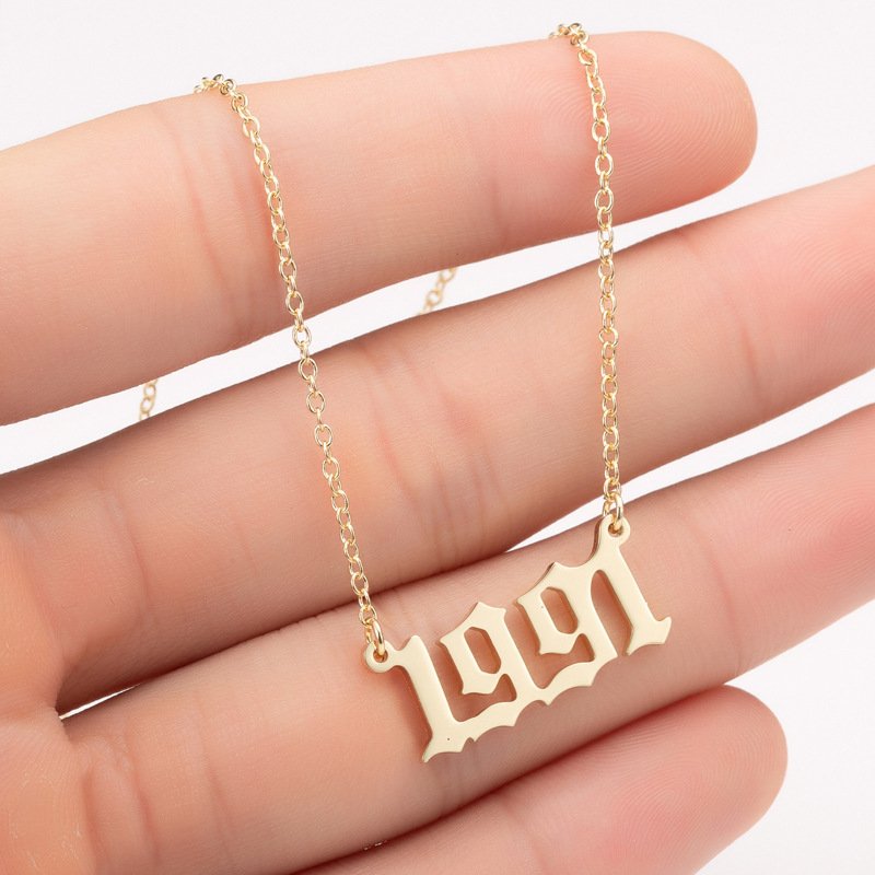 Special Date Year Number Necklace Special Date Year Number Necklace