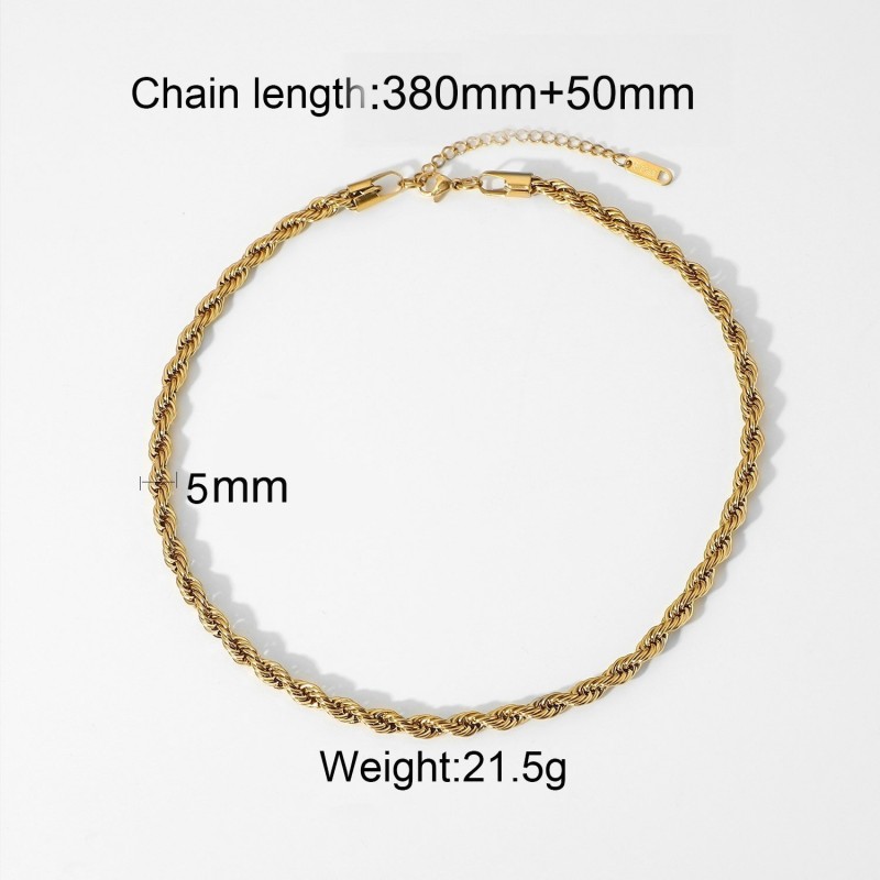 Chunky Necklace Double Snake Chain Necklace Chunky Necklace Double Snake Chain Necklace