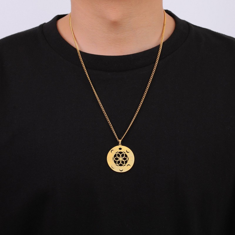 Women's Necklace Moon Phase Pendant Necklace
