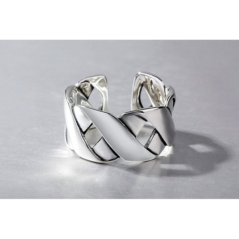 Woven Ring Glossy Wide Face XX Ring Ring