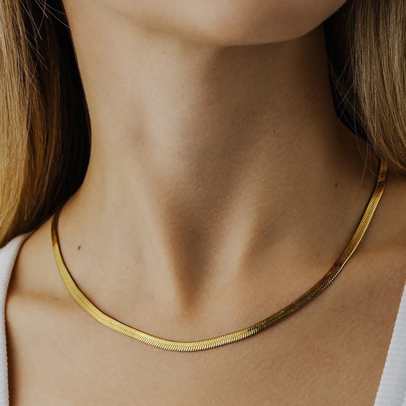 Chunky Necklace Double Snake Chain Neckl...
