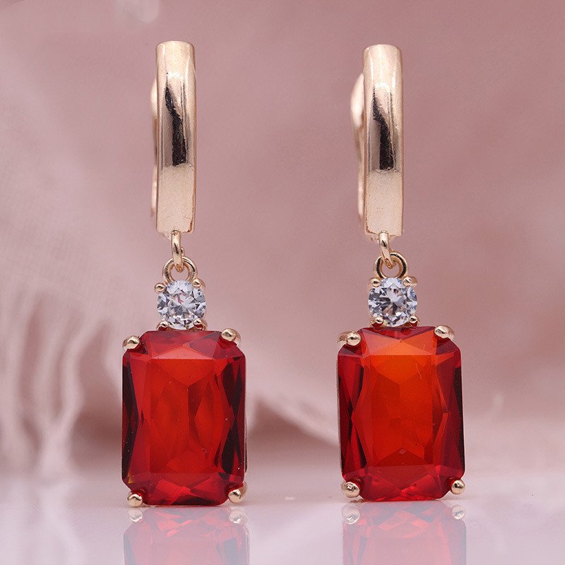 Square Long Earrings Women Natural Zirconium Earrings Earrings Square Long Earrings Women Natural Zirconium Earrings Earrings