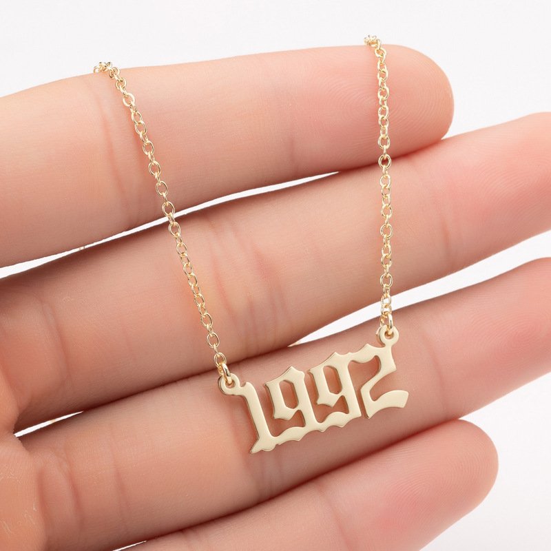 Special Date Year Number Necklace Special Date Year Number Necklace