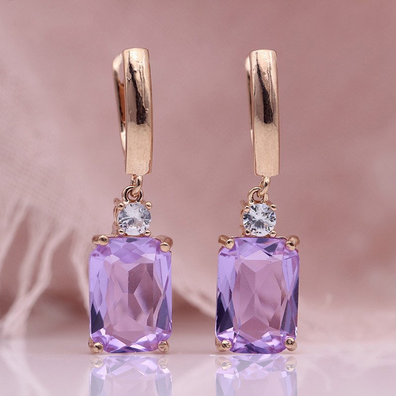Square Long Earrings Women Natural Zirconium Earrings Earrings Square Long Earrings Women Natural Zirconium Earrings Earrings