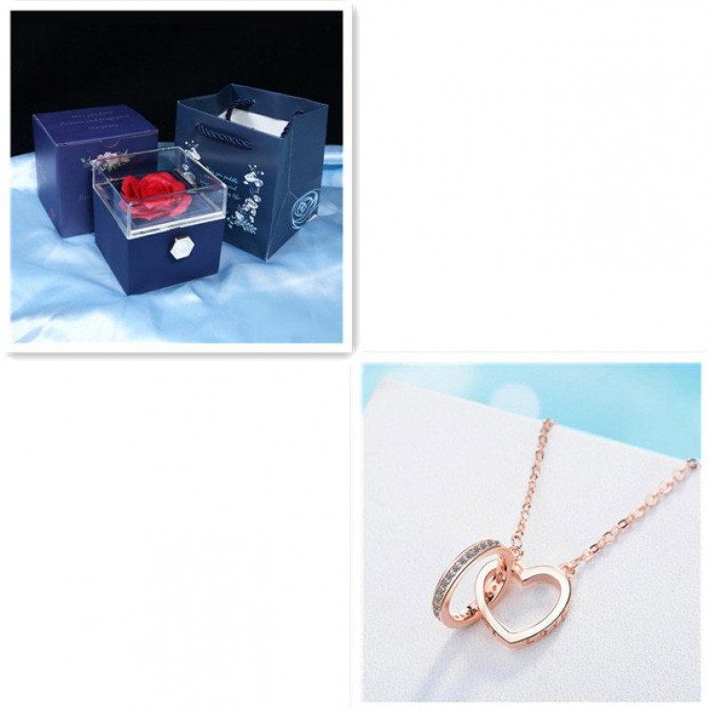 Necklace Two Ring Fashion Diamond Necklace Necklace Two Ring Fashion Diamond Necklace