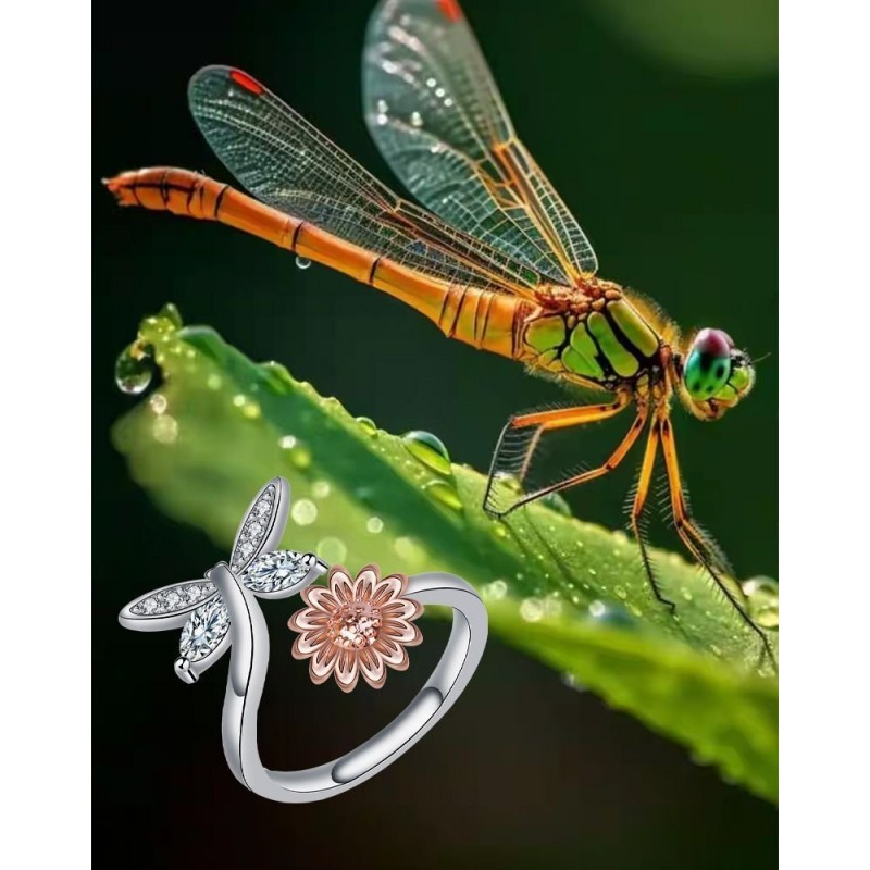 Dragonfly Ring Female Adjustable Ring