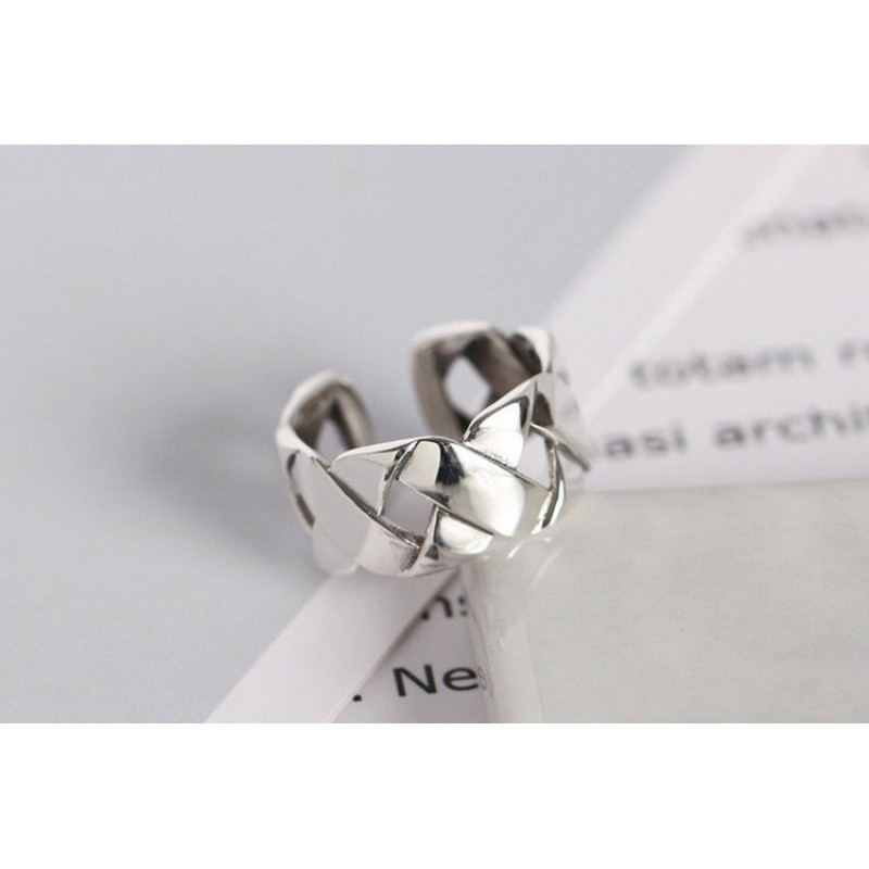 Woven Ring Glossy Wide Face XX Ring Ring