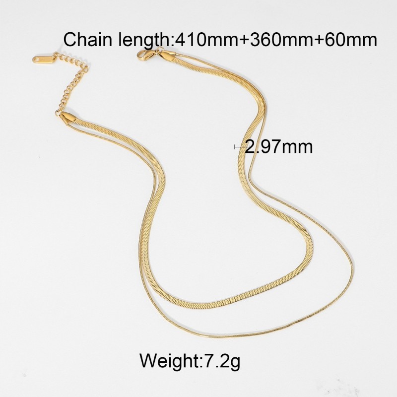 Chunky Necklace Double Snake Chain Necklace Chunky Necklace Double Snake Chain Necklace