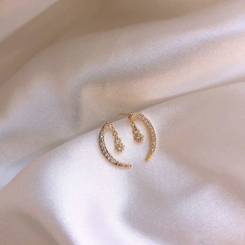 Zircon Moon Earrings Xingyue Earrings Ea...