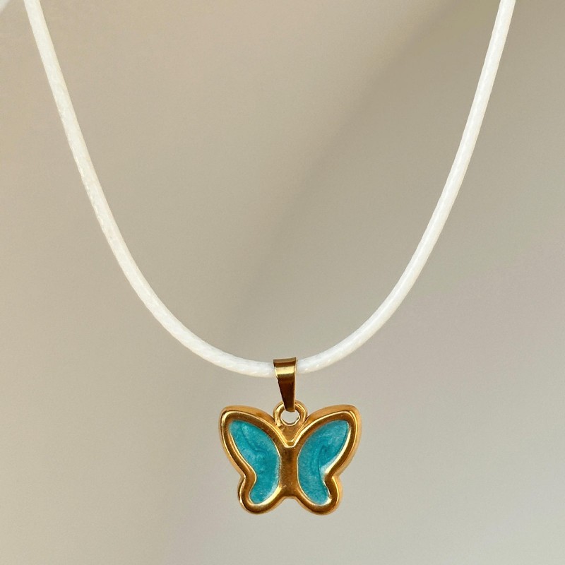 Butterfly Necklace Color Oil Necklace Pendant Butterfly Necklace Color Oil Necklace Pendant