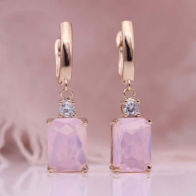 Square Long Earrings Women Natural Zirconium Earrings Earrings Square Long Earrings Women Natural Zirconium Earrings Earrings