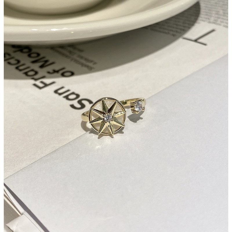 Rotating Mansard Ring  Ring Rotatable Double Resin Zircon Ring