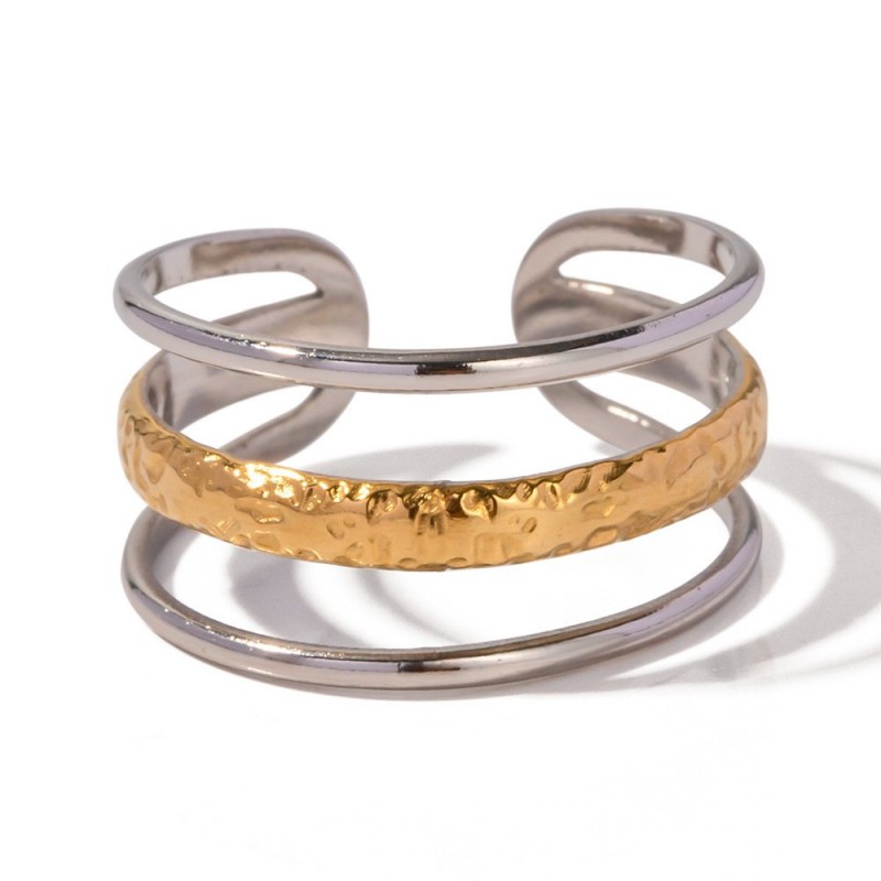 Stainless Steel Ring No Pigment Ring Three-layer Ring