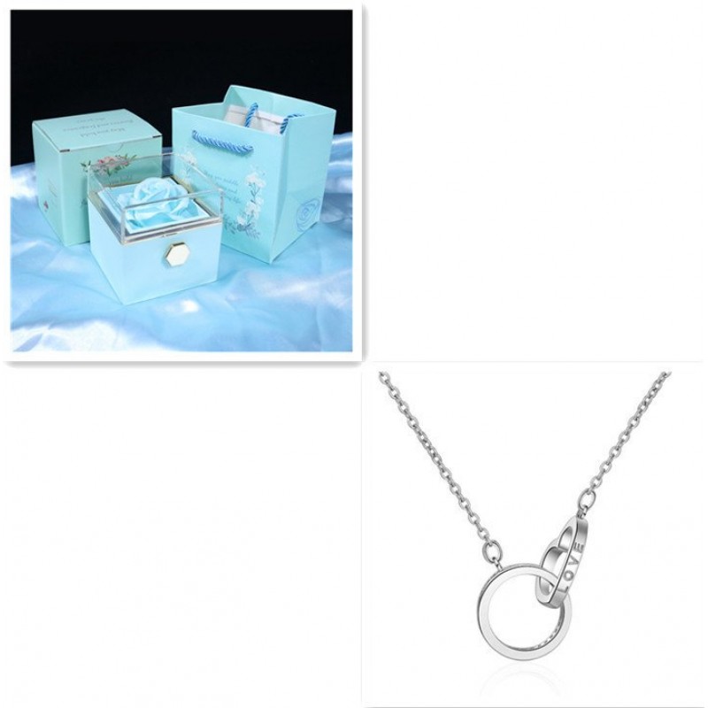Necklace Two Ring Fashion Diamond Necklace Necklace Two Ring Fashion Diamond Necklace