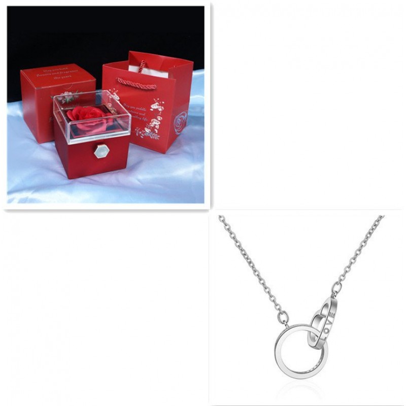 Necklace Two Ring Fashion Diamond Necklace Necklace Two Ring Fashion Diamond Necklace
