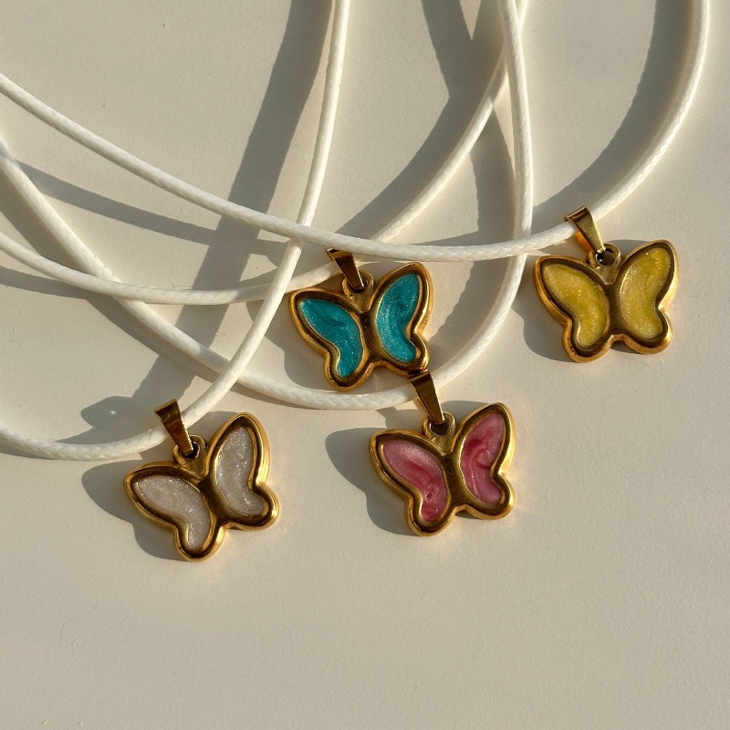 Butterfly Necklace Color Oil Necklace Pendant Butterfly Necklace Color Oil Necklace Pendant